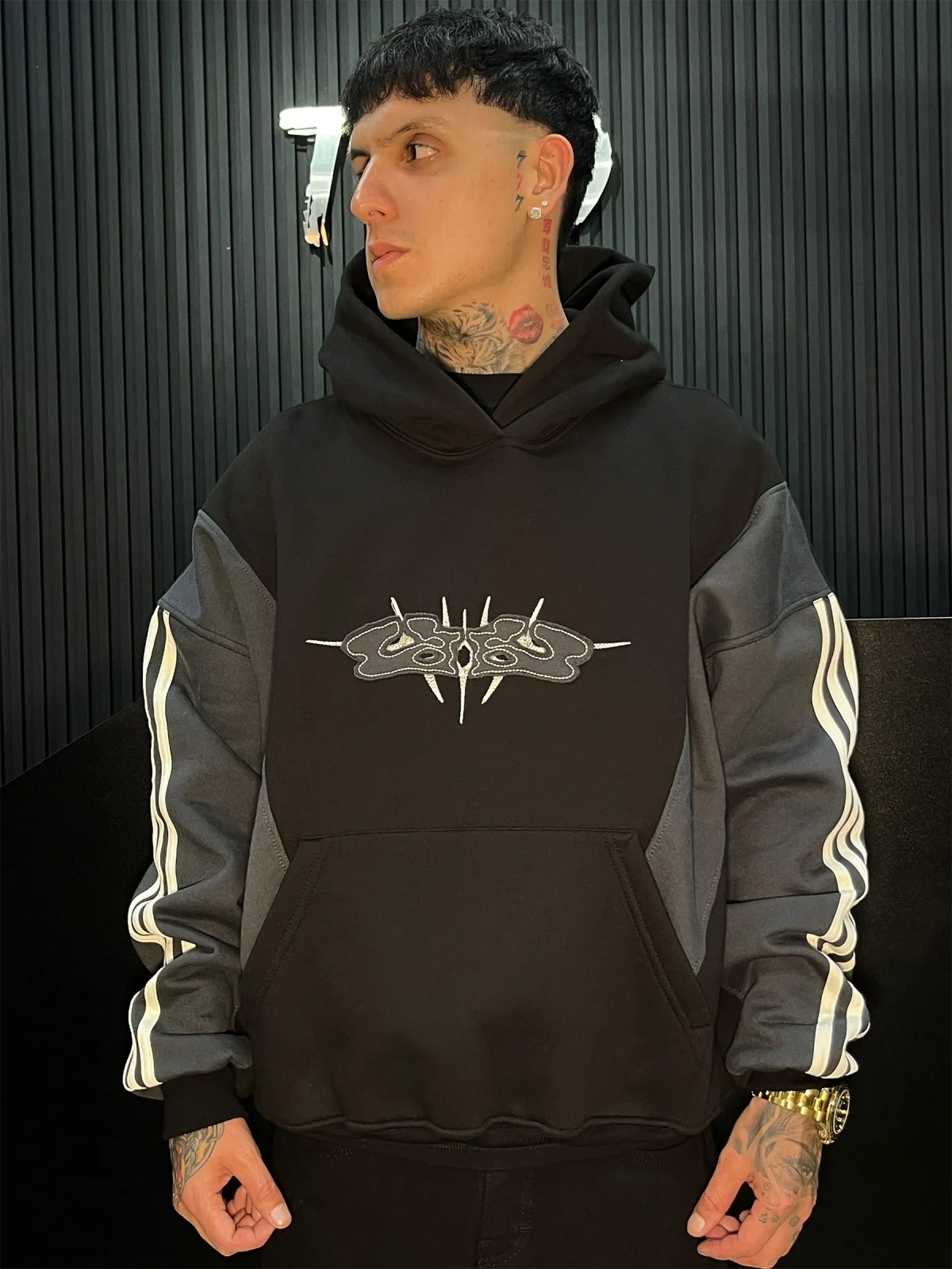 Hoodie Duo Boxi Fit - Negro